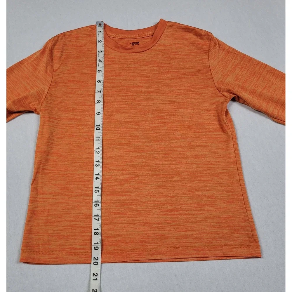 Tek Gear Boys Size S DryTek Heather Orange Space Dye Long Sleeve Athletic Shirt